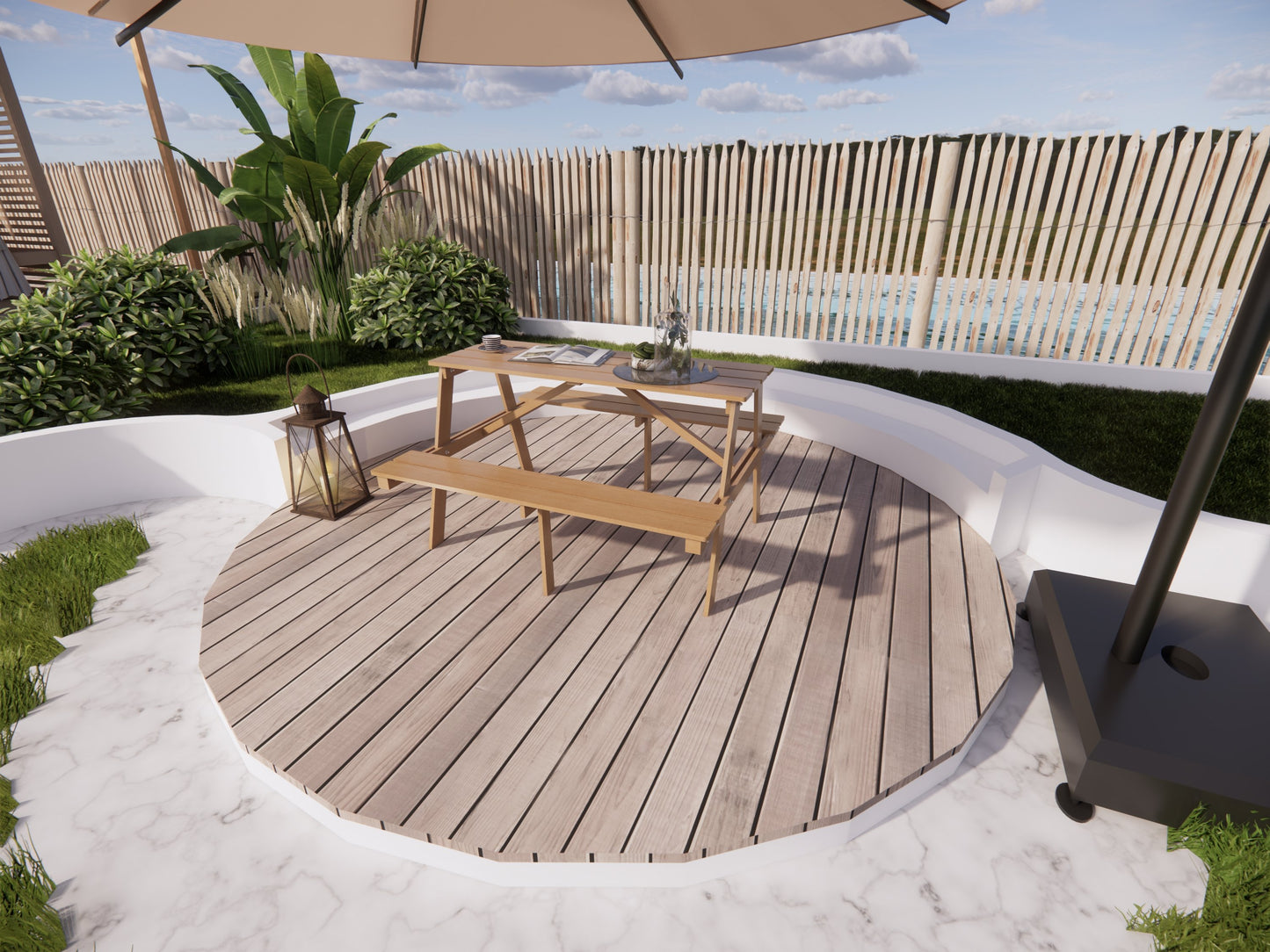 One-piece Garden Dinning Set