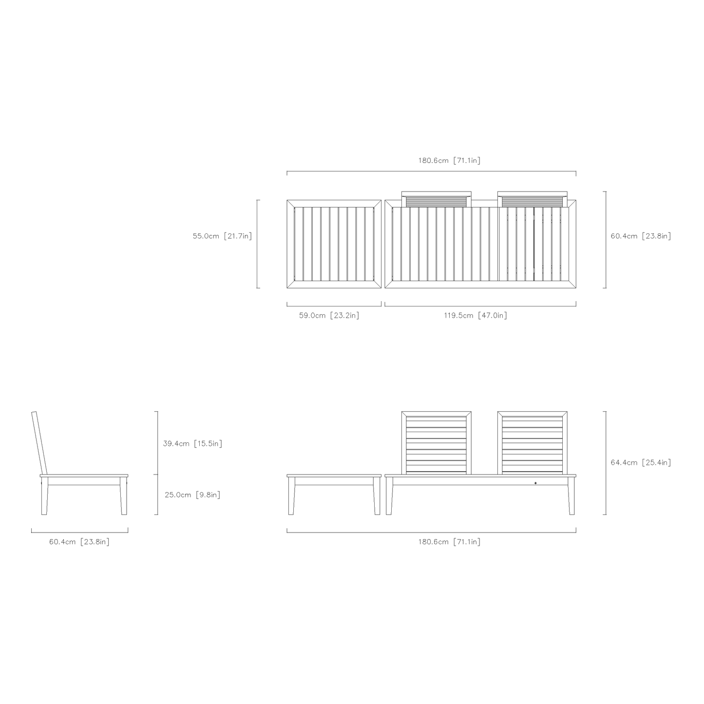 Convertible Lounge Sofa Set