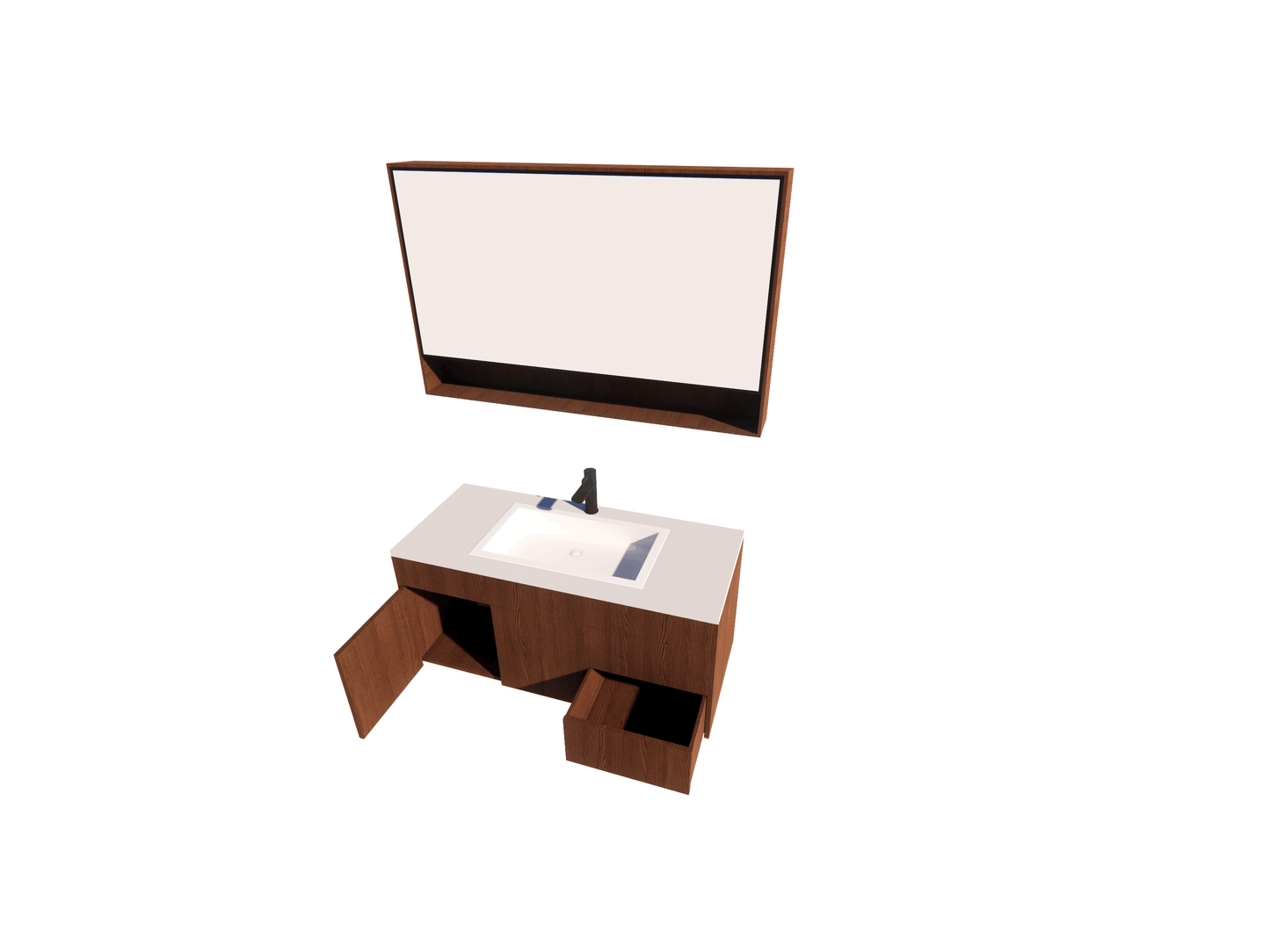 Wall-Mount Vanity with Optional Base