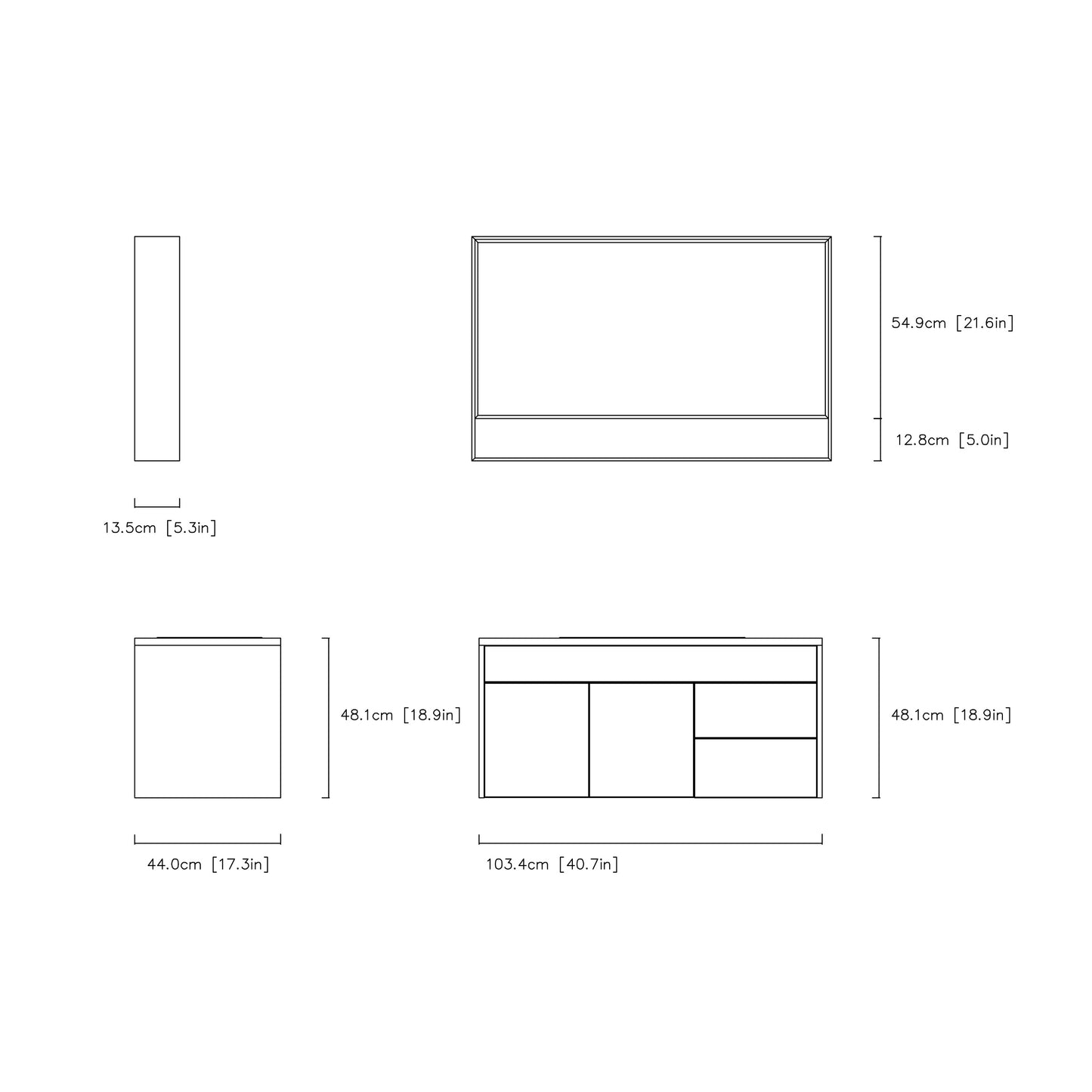 Wall-Mount Vanity with Optional Base