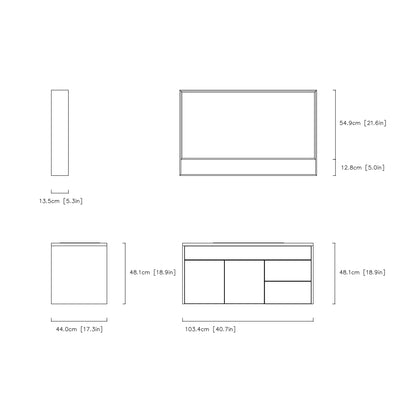 Wall-Mount Vanity with Optional Base