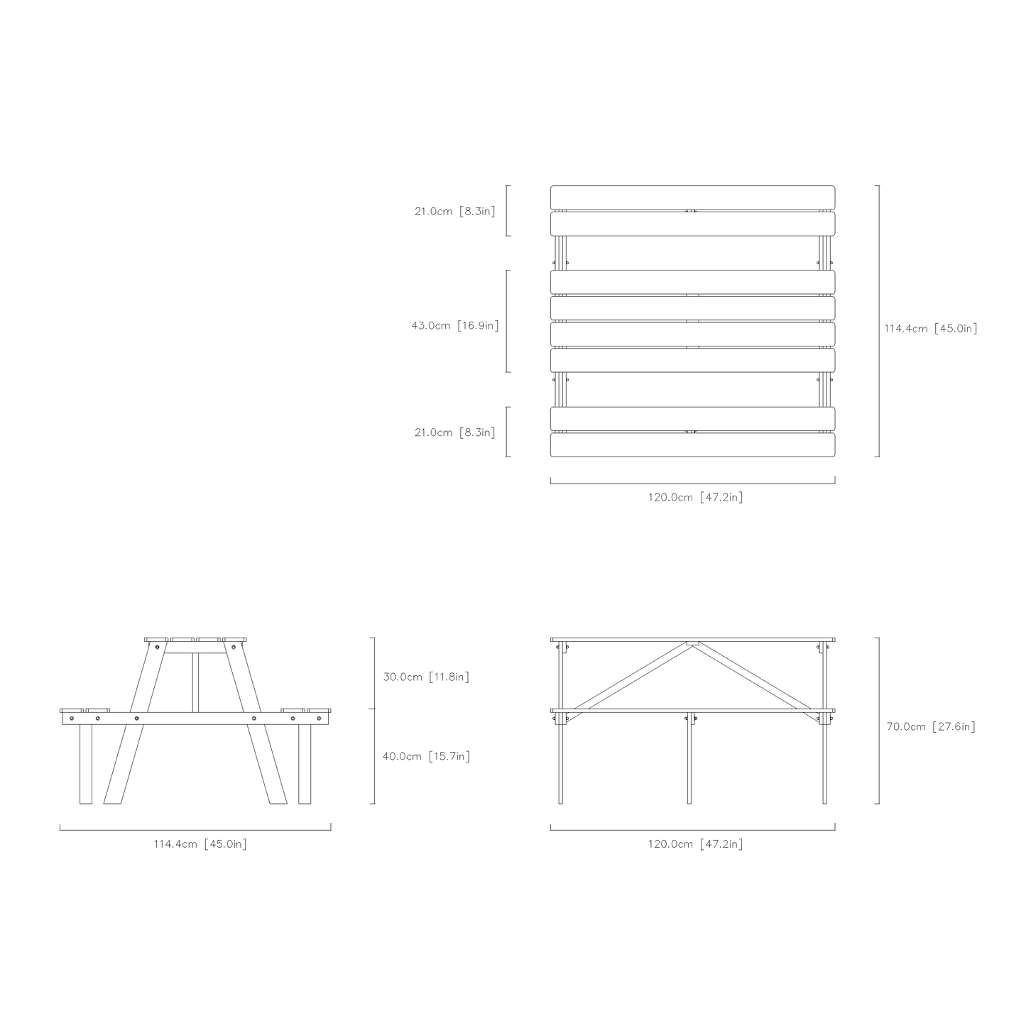 One-piece Garden Dinning Set