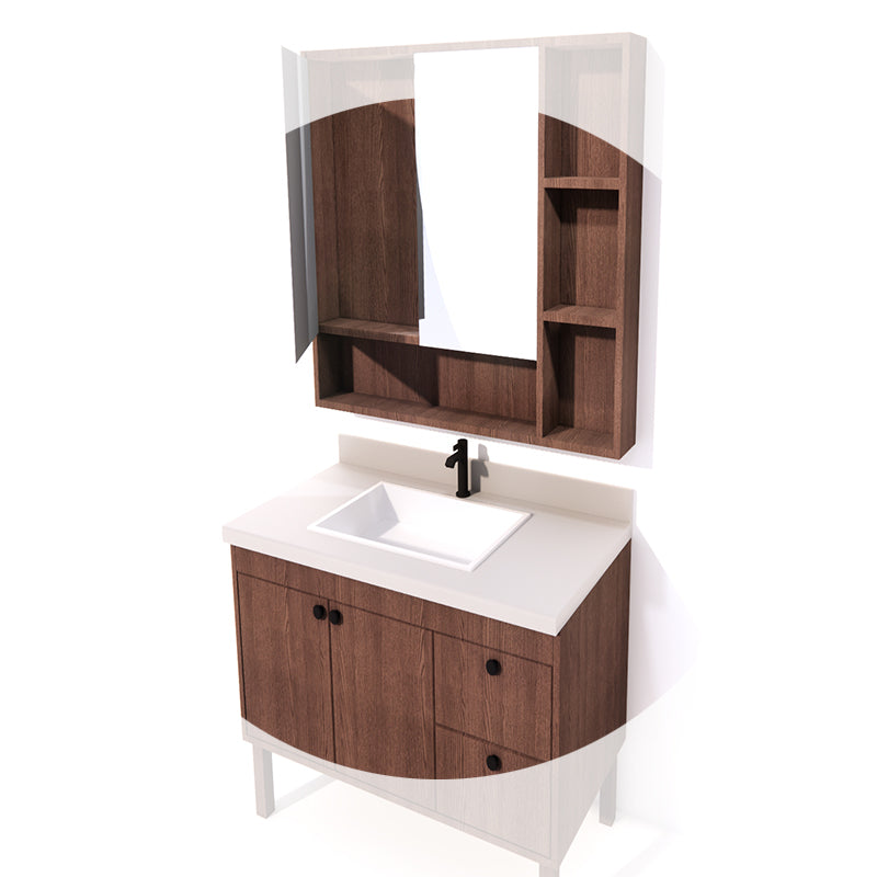 Two-Piece Vanity Set with Storage Mirror