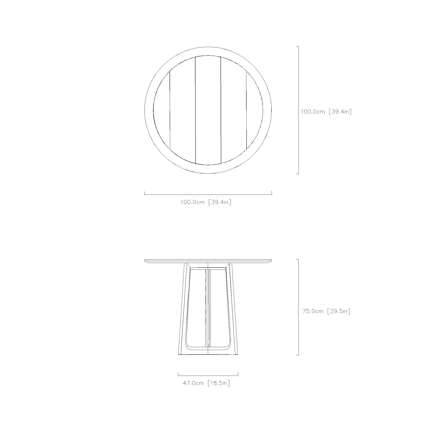 Compact Round Patio Table (40–60 cm)