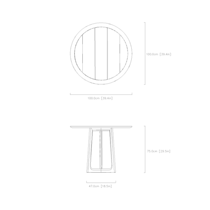 Compact Round Patio Table (40–60 cm)