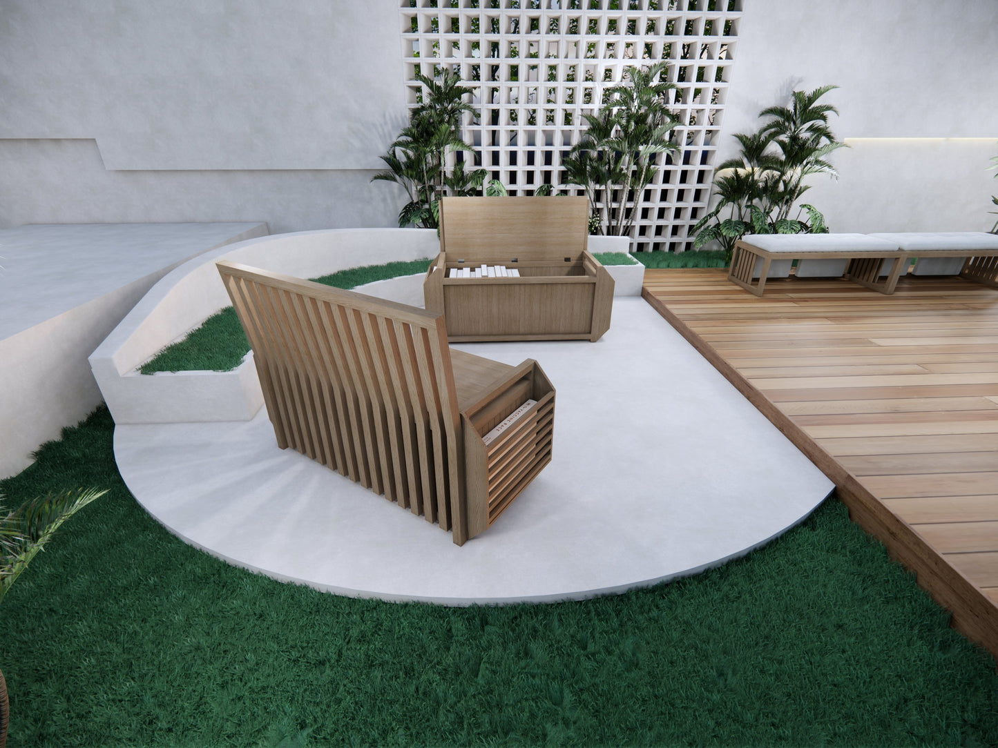 Backrest Storage Bench