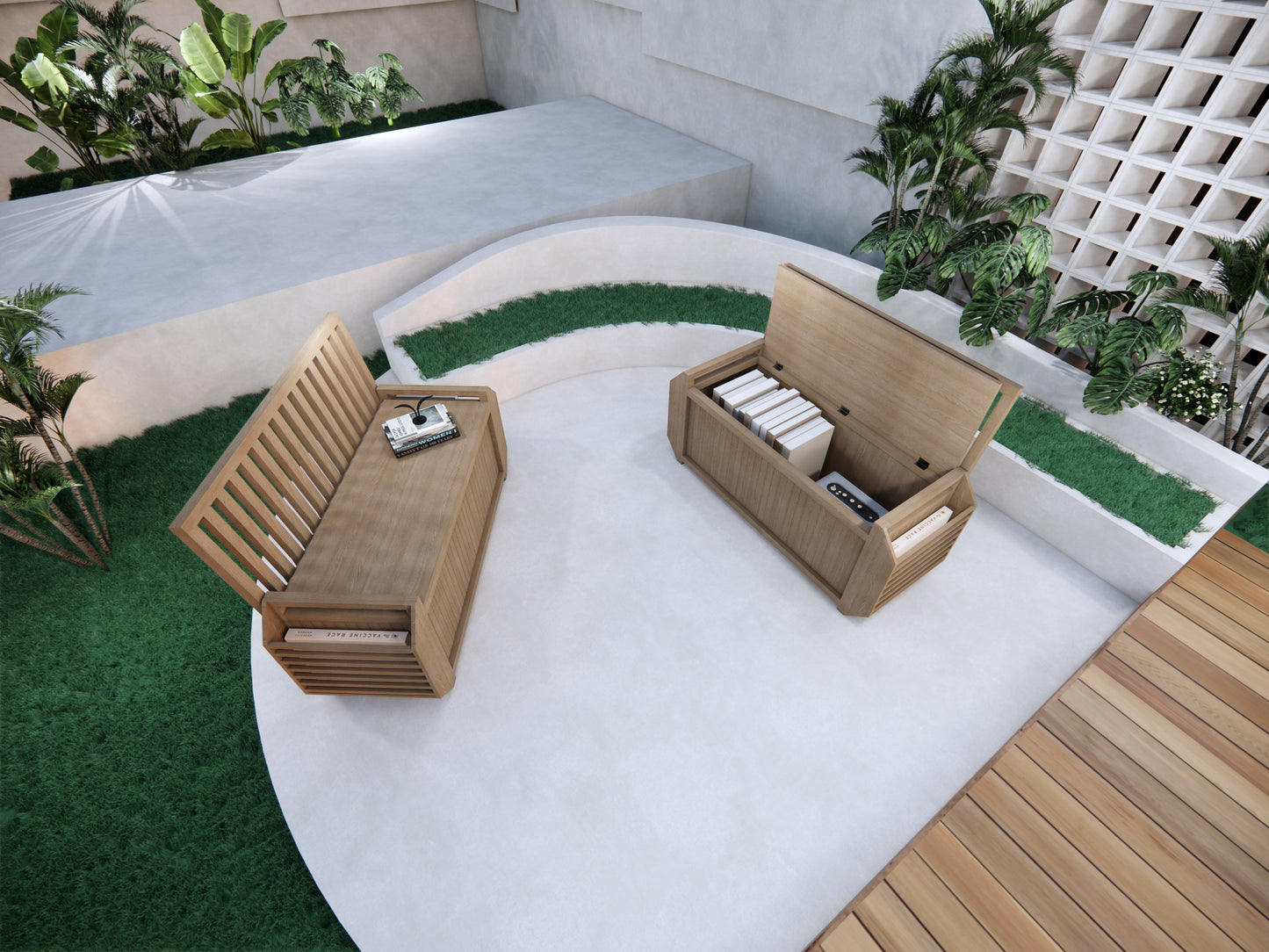 Backrest Storage Bench