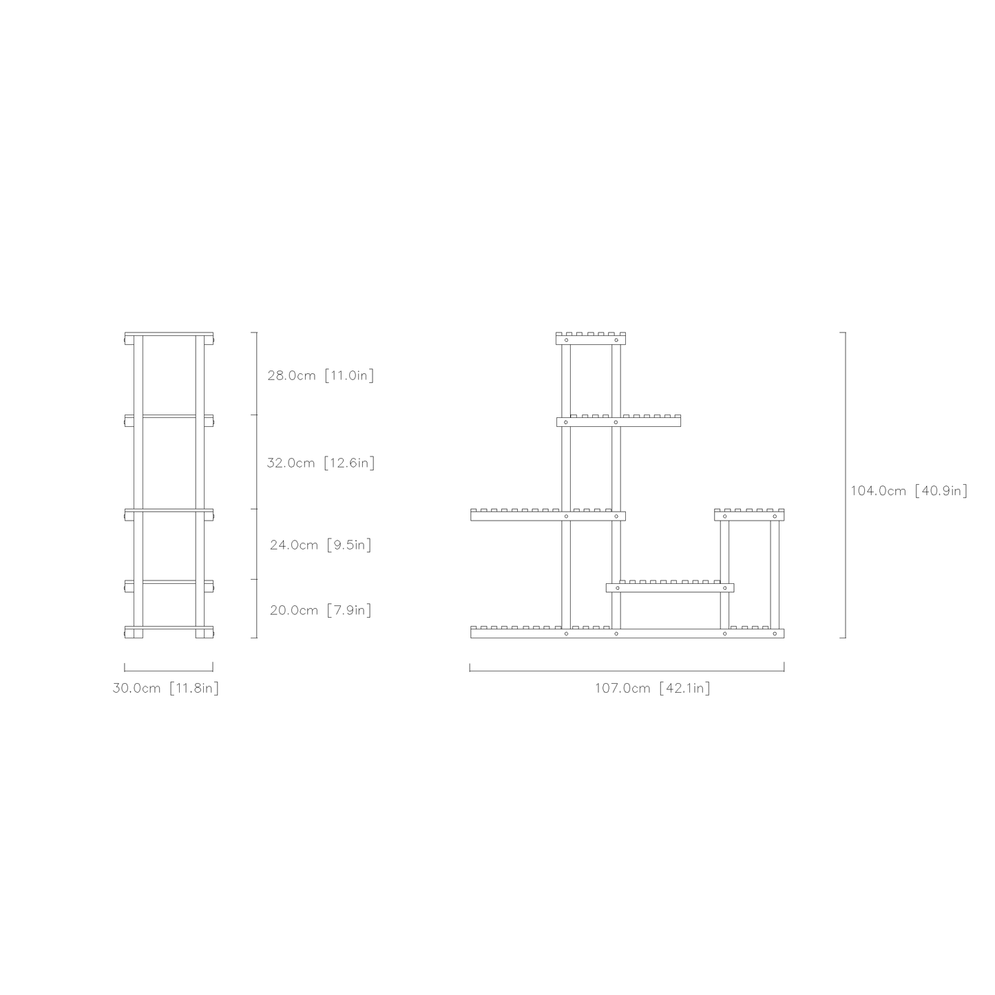 Asymmetric Garden Plant Stand