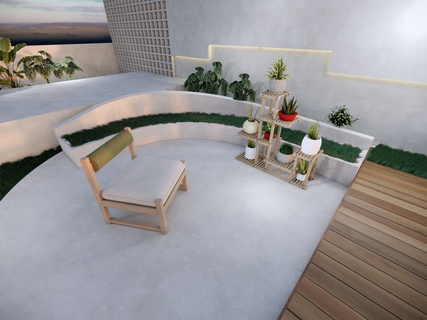 Asymmetric Garden Plant Stand