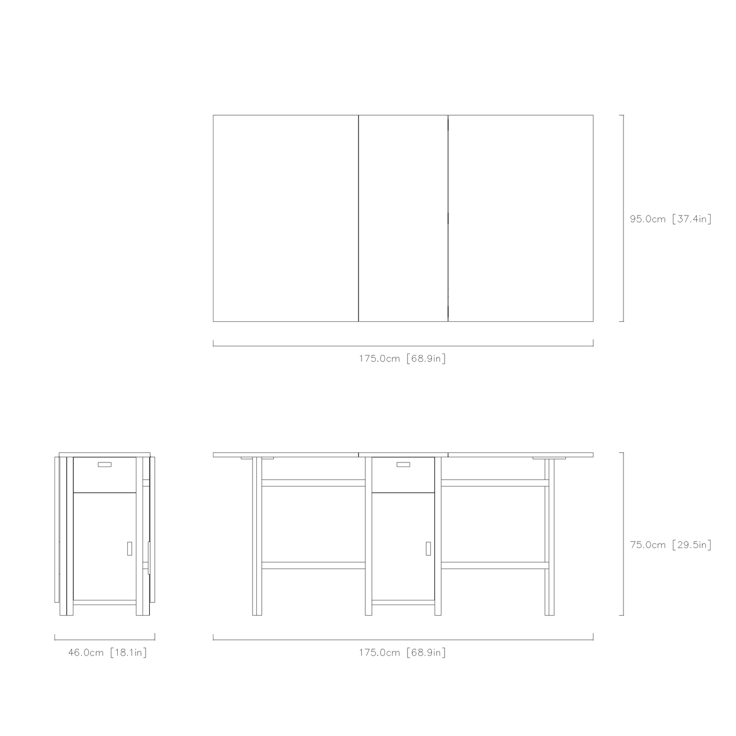 Foldable Space-Saving Table & Chair Set