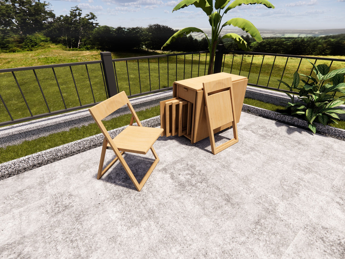 Foldable Space-Saving Table & Chair Set