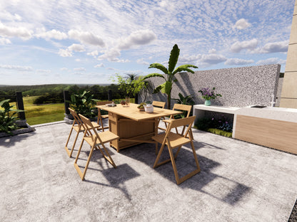Foldable Space-Saving Table & Chair Set