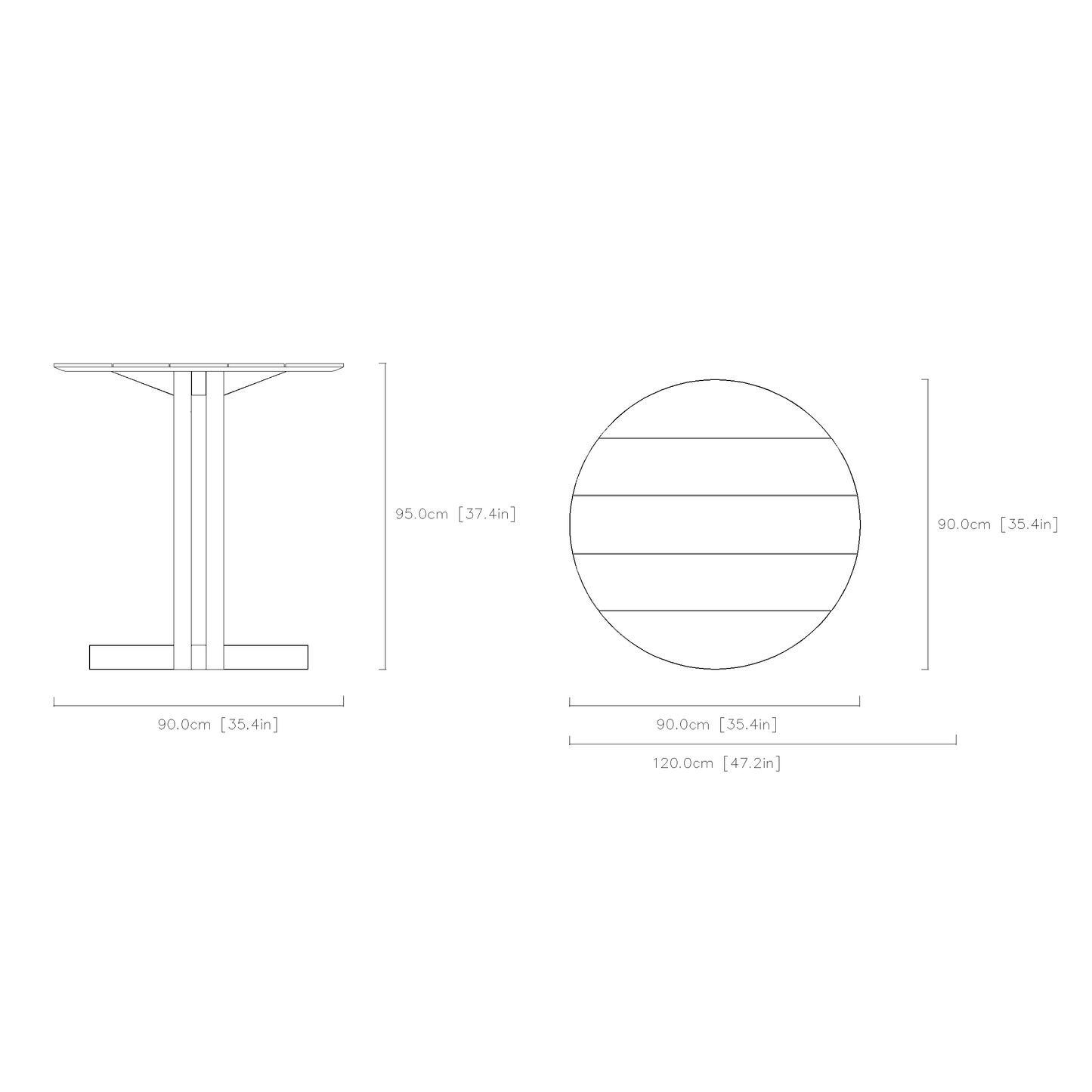 Comfort Radius Bar Round Table
