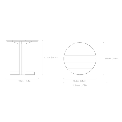 Comfort Radius Bar Round Table