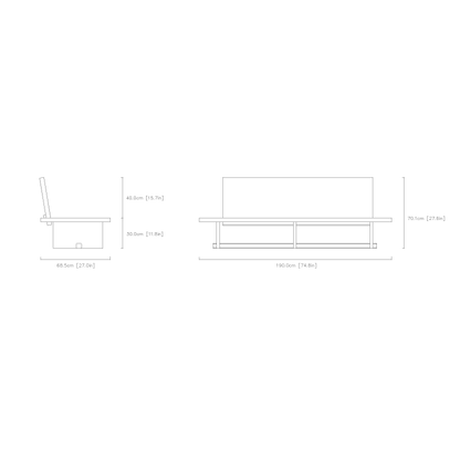 Cantilever-Side Storage Sofa