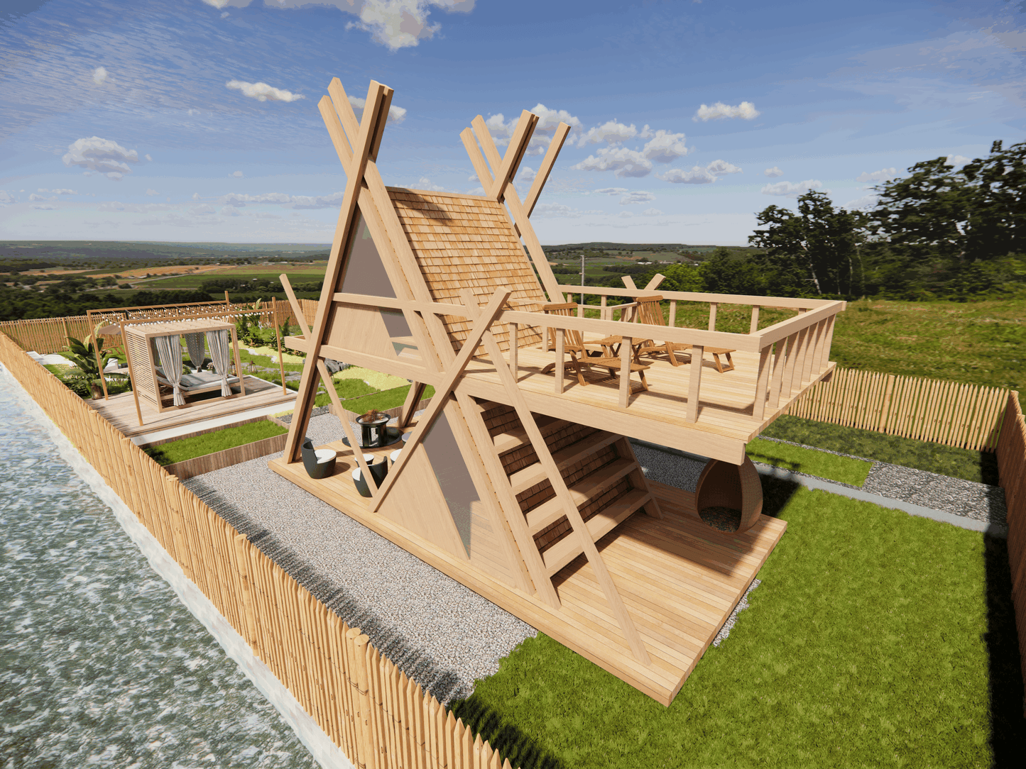 Two-Level Outdoor Garden Cabin