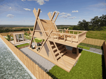 Two-Level Outdoor Garden Cabin