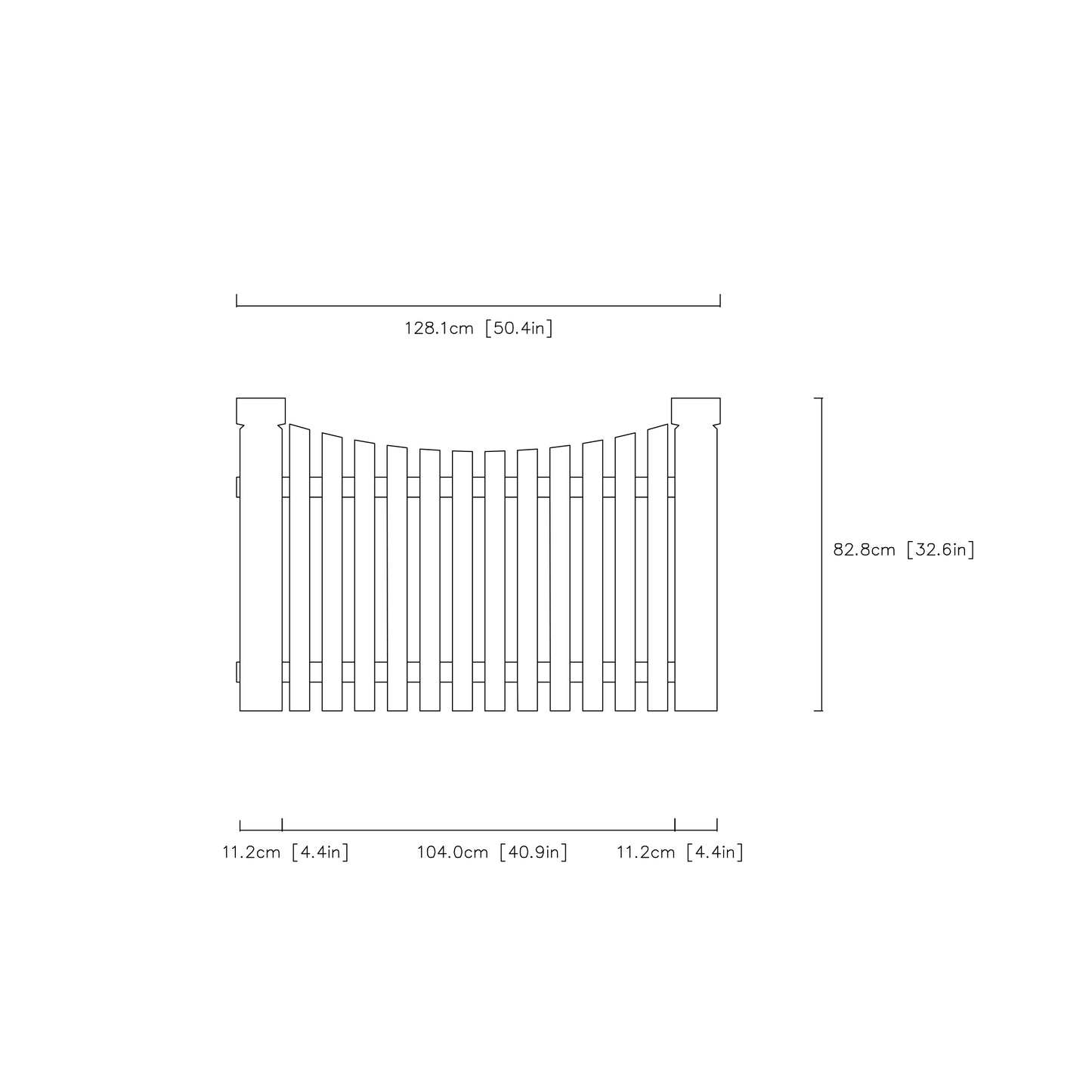 Wave-Pattern Outdoor Fence