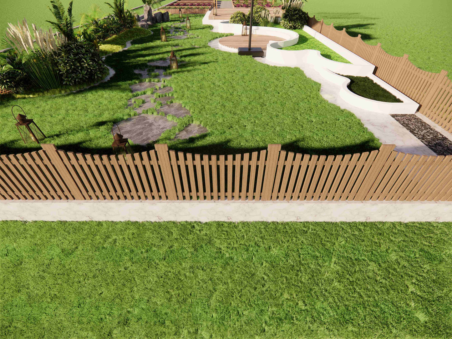 Wave-Pattern Outdoor Fence
