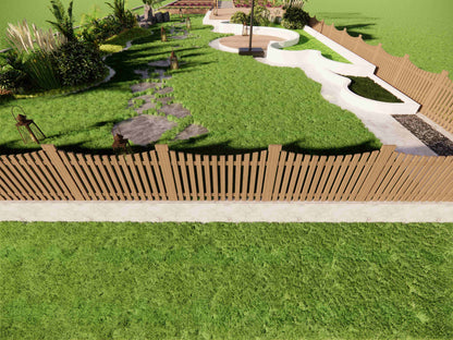 Wave-Pattern Outdoor Fence