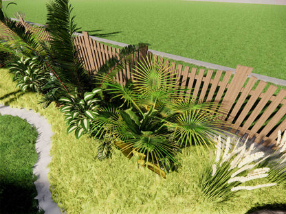 Wave-Pattern Outdoor Fence