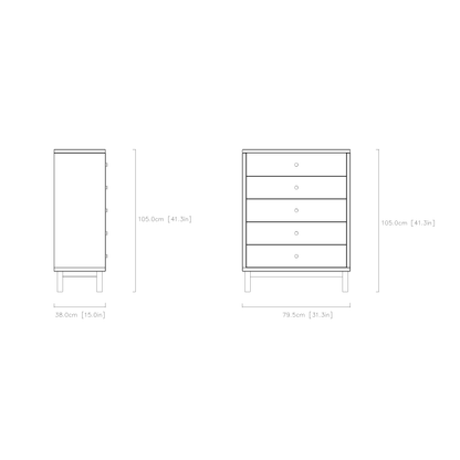 Five-Drawer Storage Entry Cabinet
