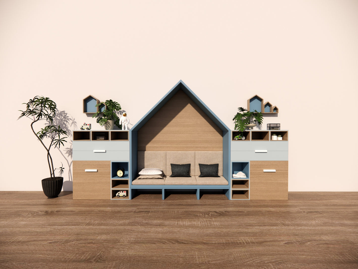 Playhouse-Style Kids Storage Cabinet