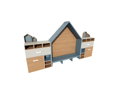 Playhouse-Style Kids Storage Cabinet