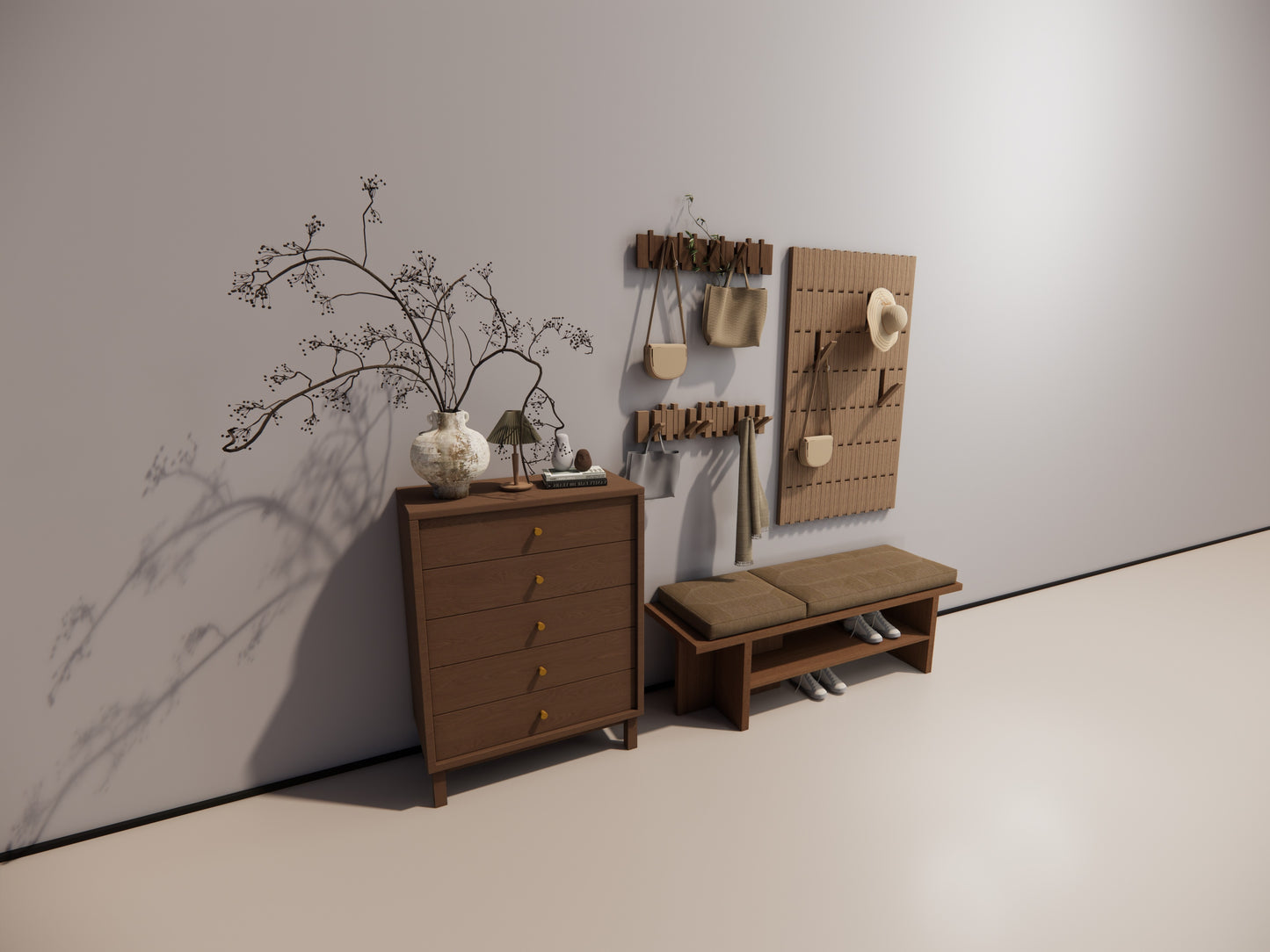 Five-Drawer Storage Entry Cabinet
