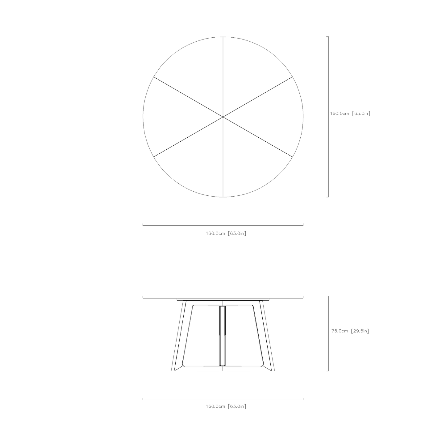 Elegant Round Dining Table (50–100 cm)