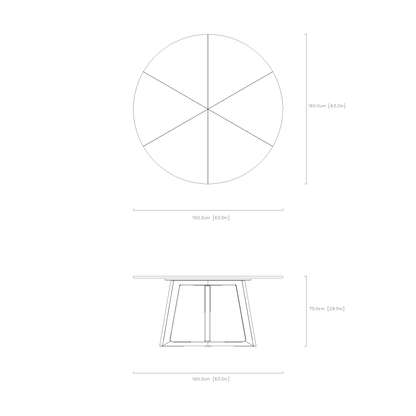 Elegant Round Dining Table (50–100 cm)