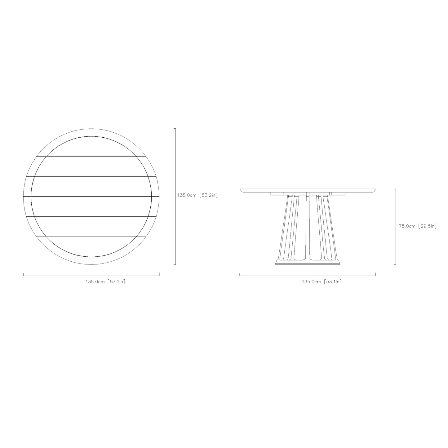 Integrated-Leg Round Table