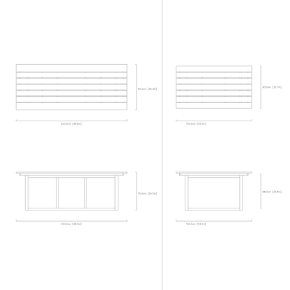 Integrated-Leg Long Dining Table