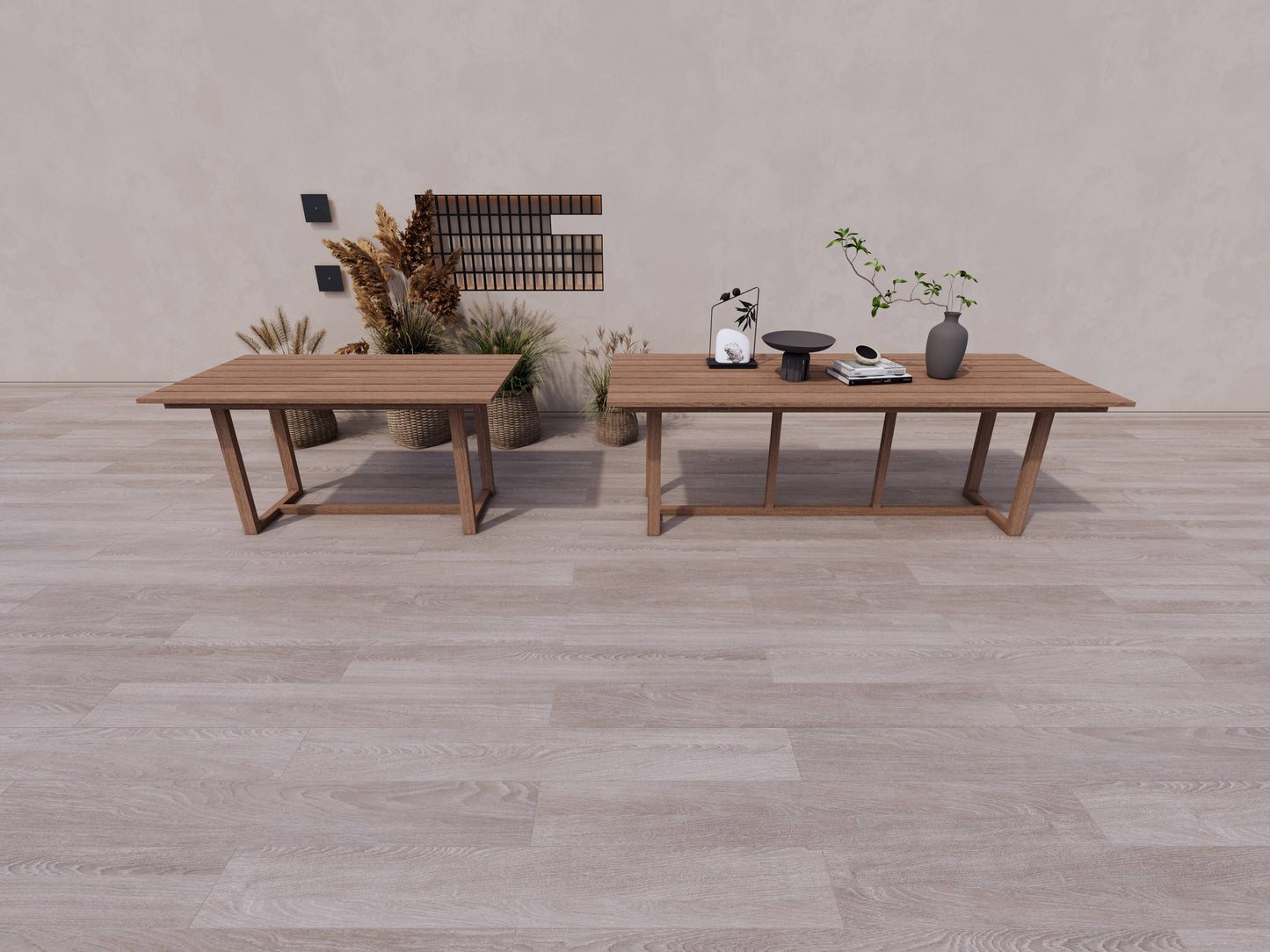 Integrated-Leg Long Dining Table