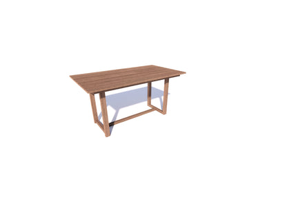 Integrated-Leg Long Dining Table