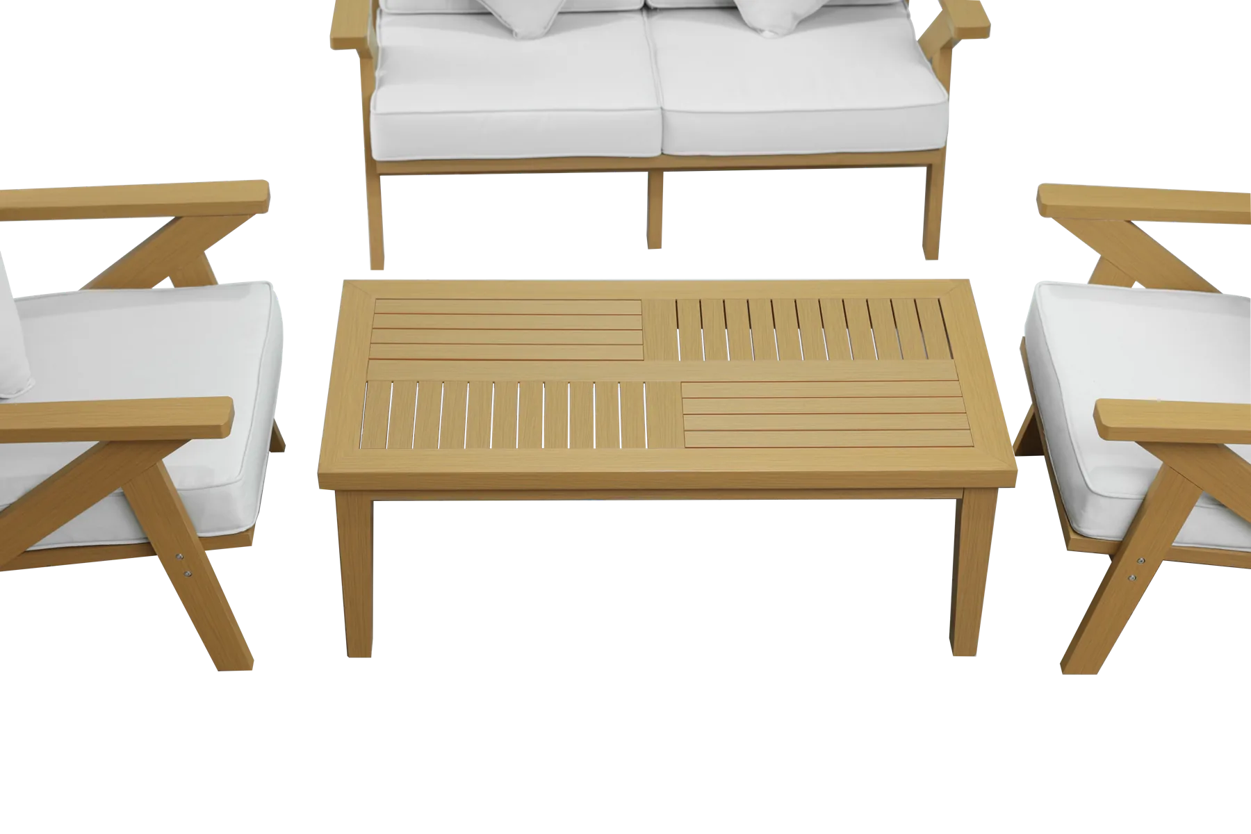 Light teak terrace lounge set